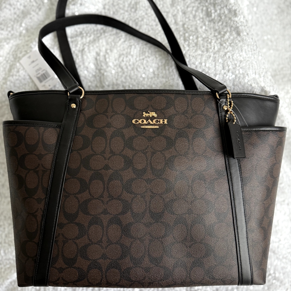 Coach Brown and Black Baby Bag/Women's Tote Bag